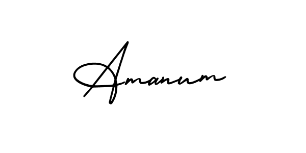 Use a signature maker to create a handwritten signature online. With this signature software, you can design (AmerikaSignatureDemo-Regular) your own signature for name Amanum. Amanum signature style 3 images and pictures png