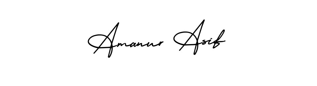 You should practise on your own different ways (AmerikaSignatureDemo-Regular) to write your name (Amanur Asif) in signature. don't let someone else do it for you. Amanur Asif signature style 3 images and pictures png