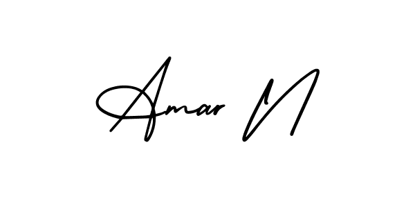 This is the best signature style for the Amar N name. Also you like these signature font (AmerikaSignatureDemo-Regular). Mix name signature. Amar N signature style 3 images and pictures png