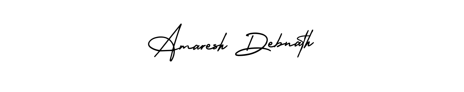 You should practise on your own different ways (AmerikaSignatureDemo-Regular) to write your name (Amaresh Debnath) in signature. don't let someone else do it for you. Amaresh Debnath signature style 3 images and pictures png