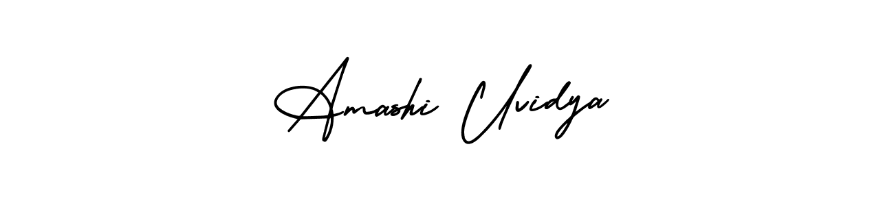 How to make Amashi Uvidya name signature. Use AmerikaSignatureDemo-Regular style for creating short signs online. This is the latest handwritten sign. Amashi Uvidya signature style 3 images and pictures png