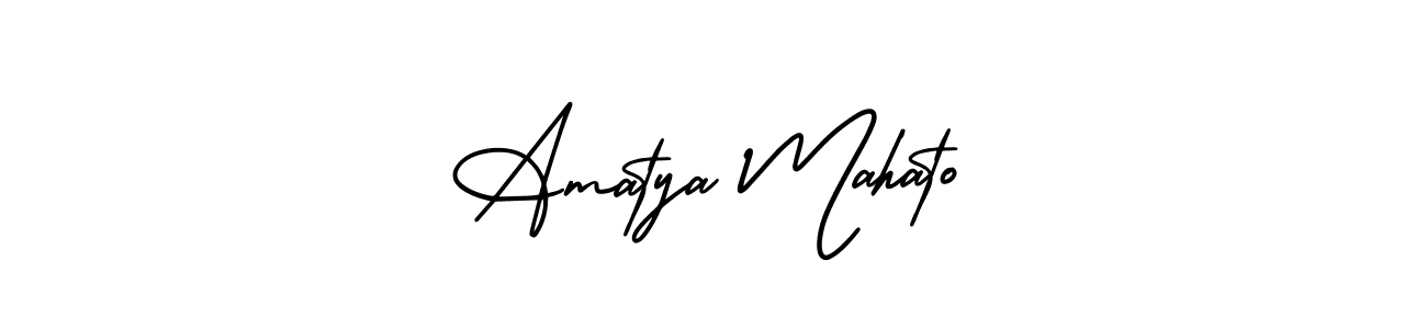 You should practise on your own different ways (AmerikaSignatureDemo-Regular) to write your name (Amatya Mahato) in signature. don't let someone else do it for you. Amatya Mahato signature style 3 images and pictures png