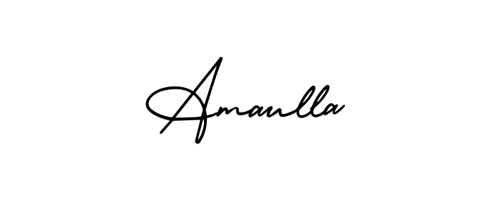How to make Amaulla name signature. Use AmerikaSignatureDemo-Regular style for creating short signs online. This is the latest handwritten sign. Amaulla signature style 3 images and pictures png
