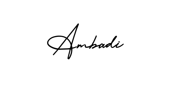 This is the best signature style for the Ambadi name. Also you like these signature font (AmerikaSignatureDemo-Regular). Mix name signature. Ambadi signature style 3 images and pictures png