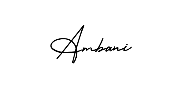 It looks lik you need a new signature style for name Ambani. Design unique handwritten (AmerikaSignatureDemo-Regular) signature with our free signature maker in just a few clicks. Ambani signature style 3 images and pictures png