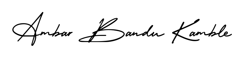 Quickly download Ambar Bandu Kamble name signature in high-resolution PNG using AmerikaSignatureDemo-Regular style. Ready to insert into PDFs and online applications. Ambar Bandu Kamble signature style 3 images and pictures png