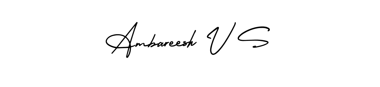 Design your own signature with our free online signature maker. With this signature software, you can create a handwritten (AmerikaSignatureDemo-Regular) signature for name Ambareesh V S. Ambareesh V S signature style 3 images and pictures png