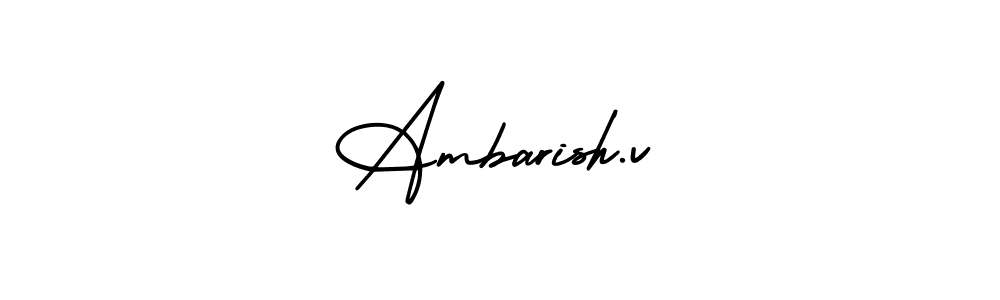 Also we have Ambarish.v name is the best signature style. Create professional handwritten signature collection using AmerikaSignatureDemo-Regular autograph style. Ambarish.v signature style 3 images and pictures png