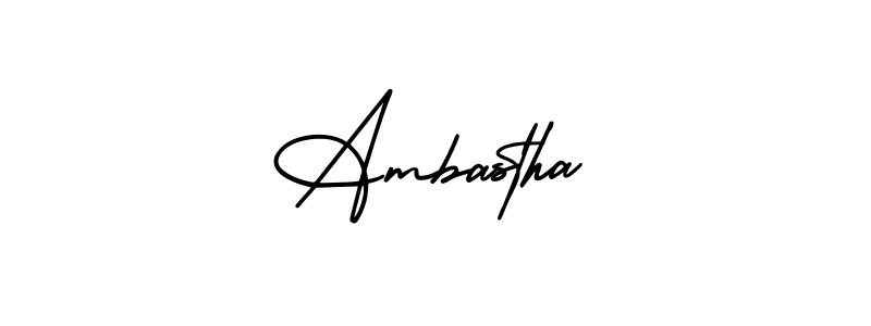 This is the best signature style for the Ambastha name. Also you like these signature font (AmerikaSignatureDemo-Regular). Mix name signature. Ambastha signature style 3 images and pictures png