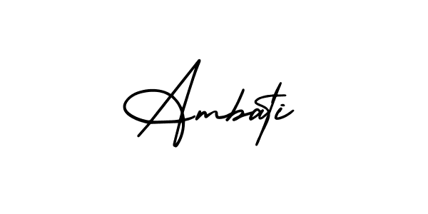 Design your own signature with our free online signature maker. With this signature software, you can create a handwritten (AmerikaSignatureDemo-Regular) signature for name Ambati. Ambati signature style 3 images and pictures png