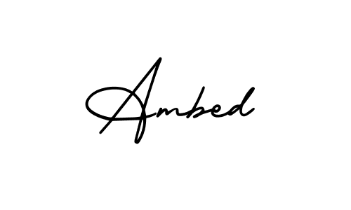 Ambed stylish signature style. Best Handwritten Sign (AmerikaSignatureDemo-Regular) for my name. Handwritten Signature Collection Ideas for my name Ambed. Ambed signature style 3 images and pictures png