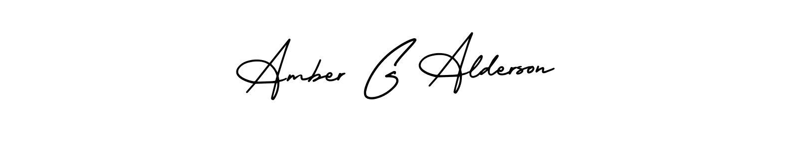 This is the best signature style for the Amber G Alderson name. Also you like these signature font (AmerikaSignatureDemo-Regular). Mix name signature. Amber G Alderson signature style 3 images and pictures png