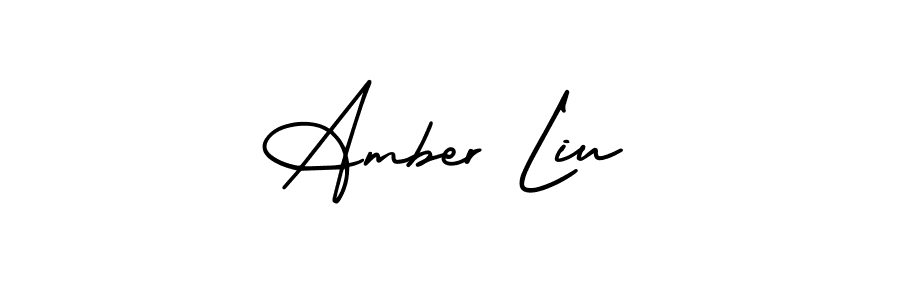 How to make Amber Liu name signature. Use AmerikaSignatureDemo-Regular style for creating short signs online. This is the latest handwritten sign. Amber Liu signature style 3 images and pictures png