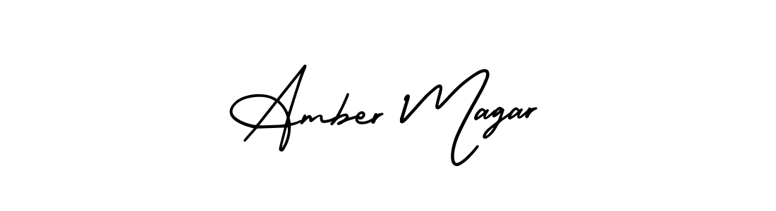 AmerikaSignatureDemo-Regular is a professional signature style that is perfect for those who want to add a touch of class to their signature. It is also a great choice for those who want to make their signature more unique. Get Amber Magar name to fancy signature for free. Amber Magar signature style 3 images and pictures png