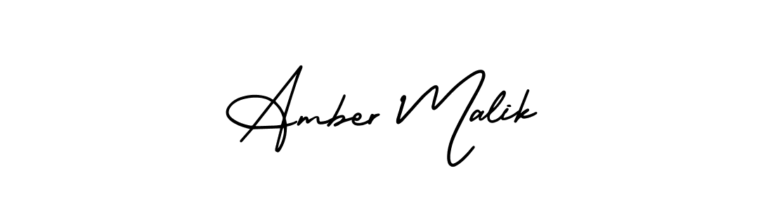 You should practise on your own different ways (AmerikaSignatureDemo-Regular) to write your name (Amber Malik) in signature. don't let someone else do it for you. Amber Malik signature style 3 images and pictures png