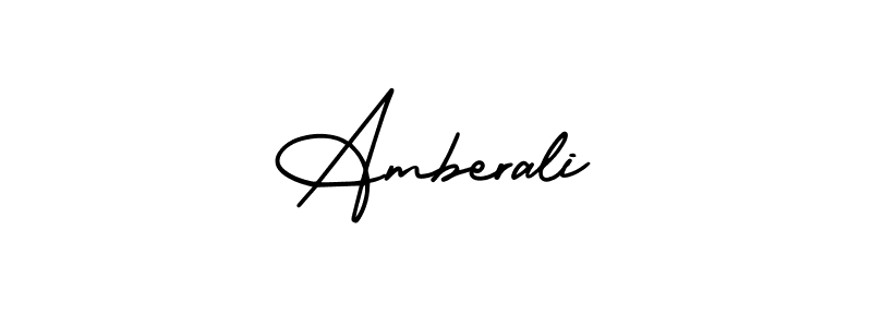 You should practise on your own different ways (AmerikaSignatureDemo-Regular) to write your name (Amberali) in signature. don't let someone else do it for you. Amberali signature style 3 images and pictures png