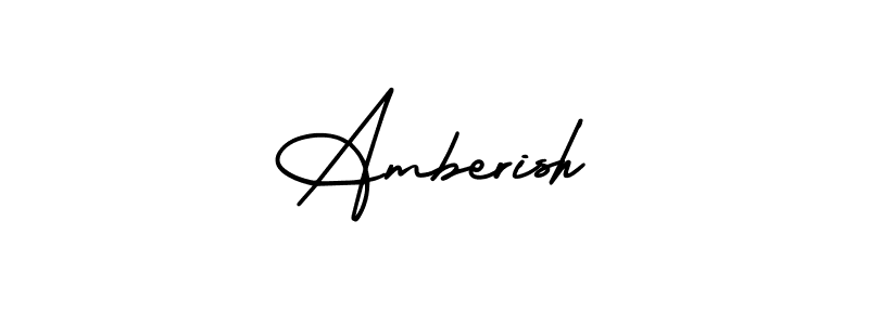How to make Amberish name signature. Use AmerikaSignatureDemo-Regular style for creating short signs online. This is the latest handwritten sign. Amberish signature style 3 images and pictures png