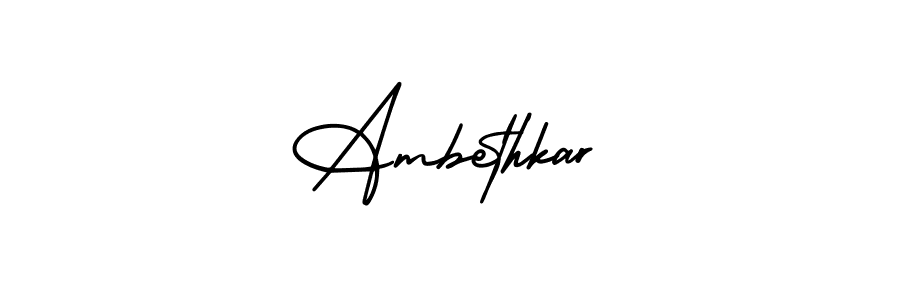 Make a beautiful signature design for name Ambethkar. With this signature (AmerikaSignatureDemo-Regular) style, you can create a handwritten signature for free. Ambethkar signature style 3 images and pictures png