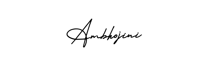 AmerikaSignatureDemo-Regular is a professional signature style that is perfect for those who want to add a touch of class to their signature. It is also a great choice for those who want to make their signature more unique. Get Ambhojini name to fancy signature for free. Ambhojini signature style 3 images and pictures png