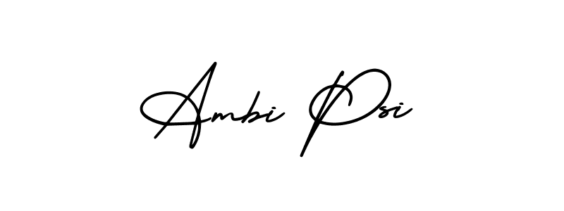 You should practise on your own different ways (AmerikaSignatureDemo-Regular) to write your name (Ambi Psi) in signature. don't let someone else do it for you. Ambi Psi signature style 3 images and pictures png