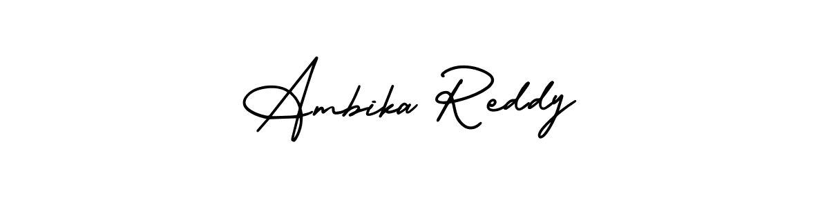 How to make Ambika Reddy name signature. Use AmerikaSignatureDemo-Regular style for creating short signs online. This is the latest handwritten sign. Ambika Reddy signature style 3 images and pictures png