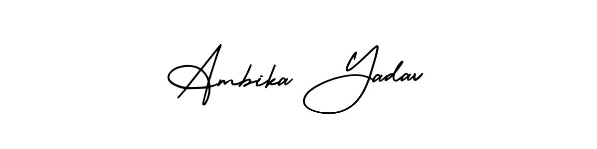 It looks lik you need a new signature style for name Ambika Yadav. Design unique handwritten (AmerikaSignatureDemo-Regular) signature with our free signature maker in just a few clicks. Ambika Yadav signature style 3 images and pictures png