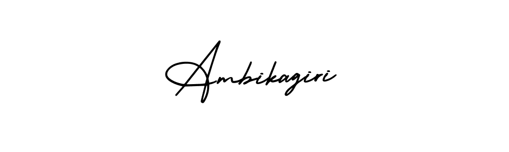 Ambikagiri stylish signature style. Best Handwritten Sign (AmerikaSignatureDemo-Regular) for my name. Handwritten Signature Collection Ideas for my name Ambikagiri. Ambikagiri signature style 3 images and pictures png