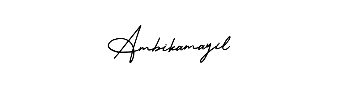 Design your own signature with our free online signature maker. With this signature software, you can create a handwritten (AmerikaSignatureDemo-Regular) signature for name Ambikamayil. Ambikamayil signature style 3 images and pictures png