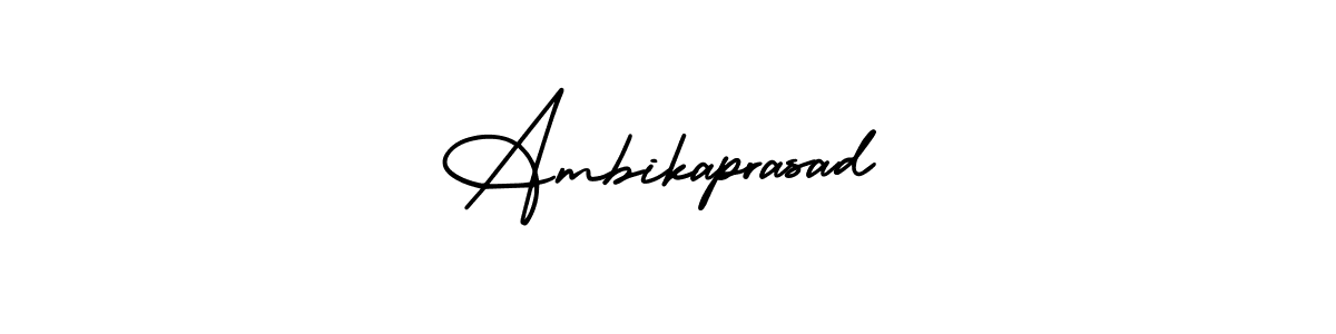 The best way (AmerikaSignatureDemo-Regular) to make a short signature is to pick only two or three words in your name. The name Ambikaprasad include a total of six letters. For converting this name. Ambikaprasad signature style 3 images and pictures png