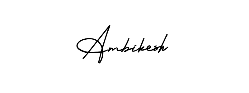 It looks lik you need a new signature style for name Ambikesh. Design unique handwritten (AmerikaSignatureDemo-Regular) signature with our free signature maker in just a few clicks. Ambikesh signature style 3 images and pictures png