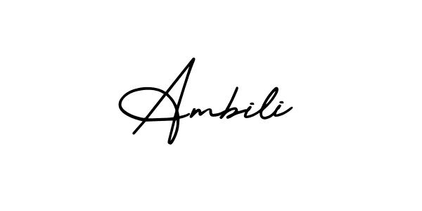 Also You can easily find your signature by using the search form. We will create Ambili name handwritten signature images for you free of cost using AmerikaSignatureDemo-Regular sign style. Ambili signature style 3 images and pictures png