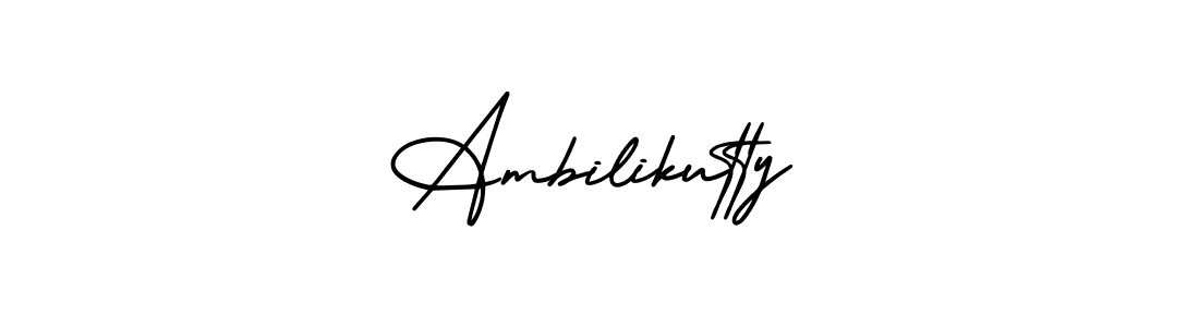 Ambilikutty stylish signature style. Best Handwritten Sign (AmerikaSignatureDemo-Regular) for my name. Handwritten Signature Collection Ideas for my name Ambilikutty. Ambilikutty signature style 3 images and pictures png