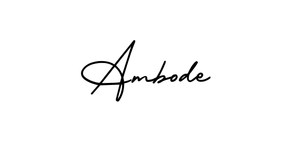 The best way (AmerikaSignatureDemo-Regular) to make a short signature is to pick only two or three words in your name. The name Ambode include a total of six letters. For converting this name. Ambode signature style 3 images and pictures png