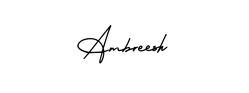 How to make Ambreesh name signature. Use AmerikaSignatureDemo-Regular style for creating short signs online. This is the latest handwritten sign. Ambreesh signature style 3 images and pictures png