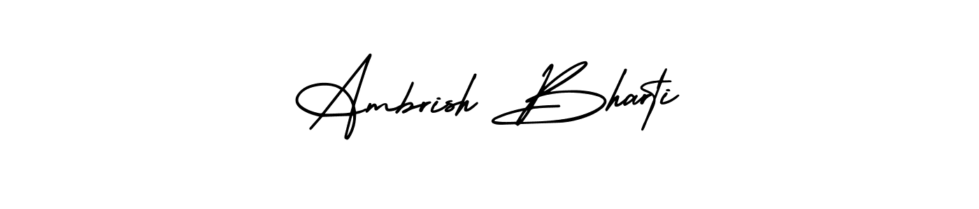 This is the best signature style for the Ambrish Bharti name. Also you like these signature font (AmerikaSignatureDemo-Regular). Mix name signature. Ambrish Bharti signature style 3 images and pictures png
