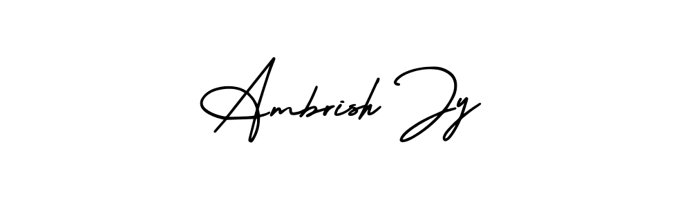 Also You can easily find your signature by using the search form. We will create Ambrish Jy name handwritten signature images for you free of cost using AmerikaSignatureDemo-Regular sign style. Ambrish Jy signature style 3 images and pictures png