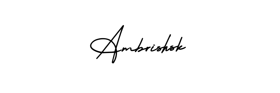 The best way (AmerikaSignatureDemo-Regular) to make a short signature is to pick only two or three words in your name. The name Ambrishsk include a total of six letters. For converting this name. Ambrishsk signature style 3 images and pictures png