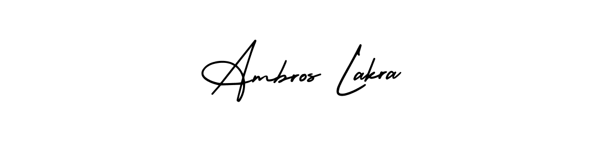 Create a beautiful signature design for name Ambros Lakra. With this signature (AmerikaSignatureDemo-Regular) fonts, you can make a handwritten signature for free. Ambros Lakra signature style 3 images and pictures png