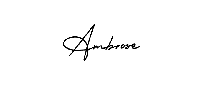 Ambrose stylish signature style. Best Handwritten Sign (AmerikaSignatureDemo-Regular) for my name. Handwritten Signature Collection Ideas for my name Ambrose. Ambrose signature style 3 images and pictures png