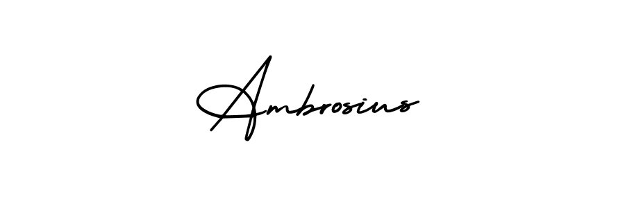 How to make Ambrosius signature? AmerikaSignatureDemo-Regular is a professional autograph style. Create handwritten signature for Ambrosius name. Ambrosius signature style 3 images and pictures png