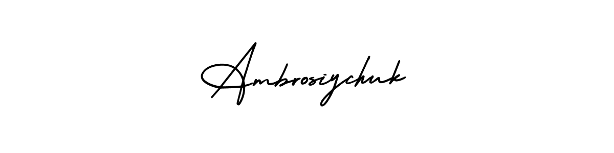 You can use this online signature creator to create a handwritten signature for the name Ambrosiychuk. This is the best online autograph maker. Ambrosiychuk signature style 3 images and pictures png