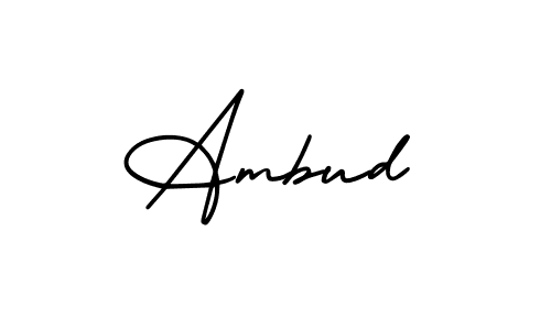 Ambud stylish signature style. Best Handwritten Sign (AmerikaSignatureDemo-Regular) for my name. Handwritten Signature Collection Ideas for my name Ambud. Ambud signature style 3 images and pictures png