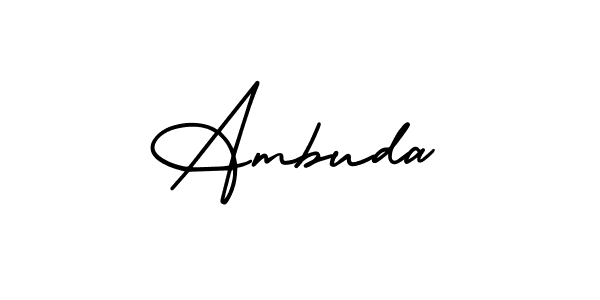 Ambuda stylish signature style. Best Handwritten Sign (AmerikaSignatureDemo-Regular) for my name. Handwritten Signature Collection Ideas for my name Ambuda. Ambuda signature style 3 images and pictures png