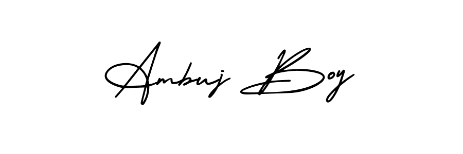 Also You can easily find your signature by using the search form. We will create Ambuj Boy name handwritten signature images for you free of cost using AmerikaSignatureDemo-Regular sign style. Ambuj Boy signature style 3 images and pictures png