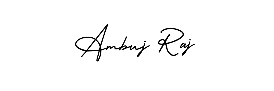 Ambuj Raj stylish signature style. Best Handwritten Sign (AmerikaSignatureDemo-Regular) for my name. Handwritten Signature Collection Ideas for my name Ambuj Raj. Ambuj Raj signature style 3 images and pictures png