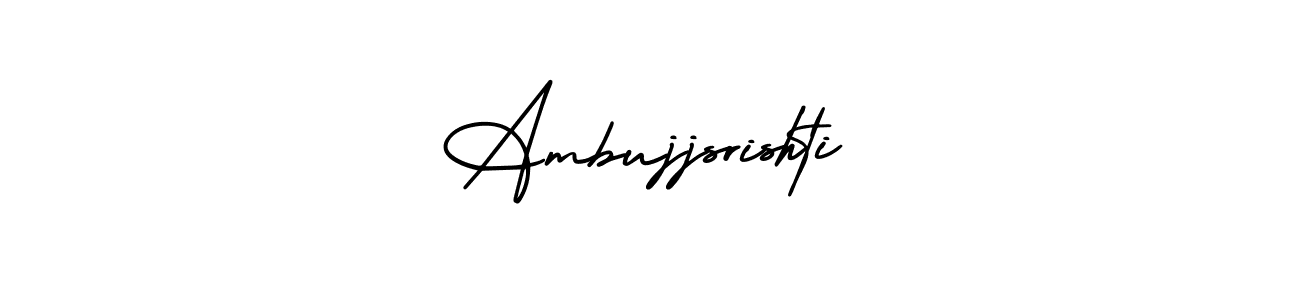 The best way (AmerikaSignatureDemo-Regular) to make a short signature is to pick only two or three words in your name. The name Ambujjsrishti include a total of six letters. For converting this name. Ambujjsrishti signature style 3 images and pictures png