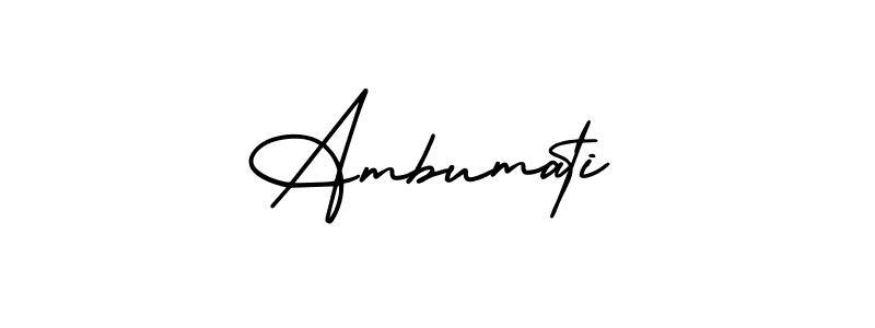 Make a beautiful signature design for name Ambumati. With this signature (AmerikaSignatureDemo-Regular) style, you can create a handwritten signature for free. Ambumati signature style 3 images and pictures png