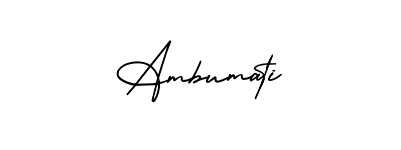 Use a signature maker to create a handwritten signature online. With this signature software, you can design (AmerikaSignatureDemo-Regular) your own signature for name Ambumati. Ambumati signature style 3 images and pictures png