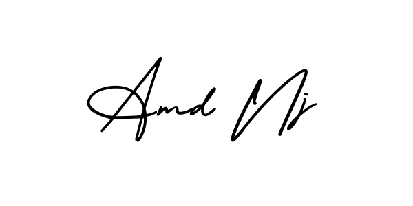 Use a signature maker to create a handwritten signature online. With this signature software, you can design (AmerikaSignatureDemo-Regular) your own signature for name Amd Nj. Amd Nj signature style 3 images and pictures png