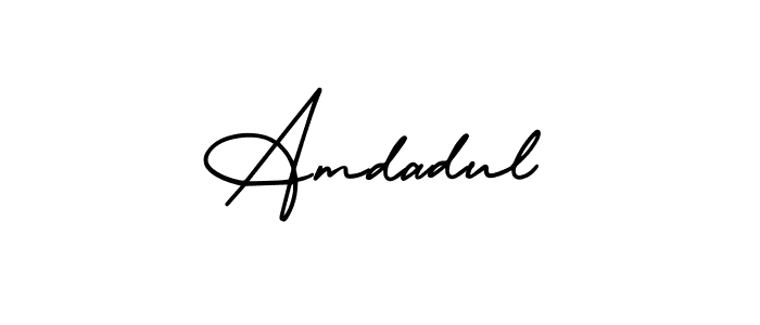 Amdadul stylish signature style. Best Handwritten Sign (AmerikaSignatureDemo-Regular) for my name. Handwritten Signature Collection Ideas for my name Amdadul. Amdadul signature style 3 images and pictures png